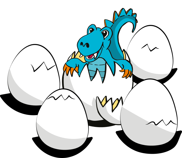 Der "Kinder stark machen"-Dino schlüpft aus dem Ei
