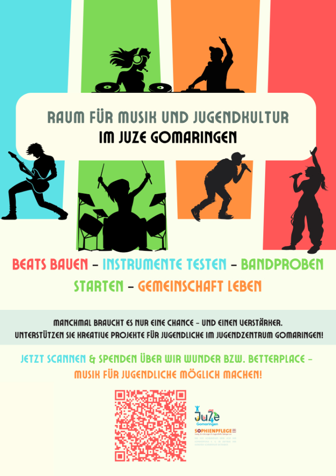Musikzimmer im Jugendzentrum Gomaringen